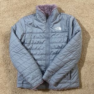 Girls size 10/12 North Face reversible winter coat.